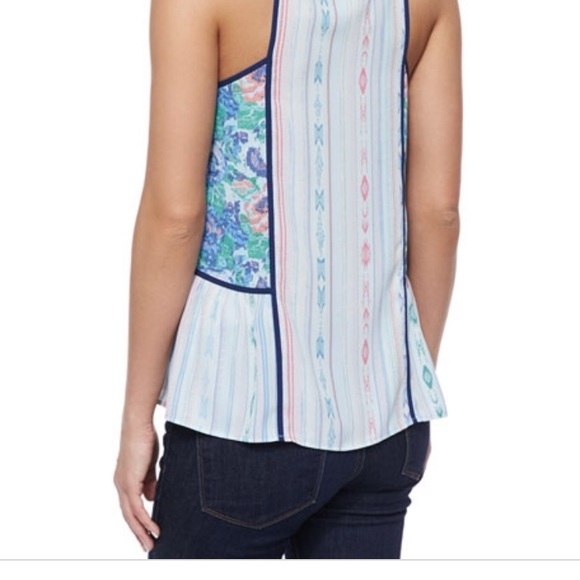 NWOT - BCBG Maxazria Valen Print-Blocked  Top - Picture 3 of 7